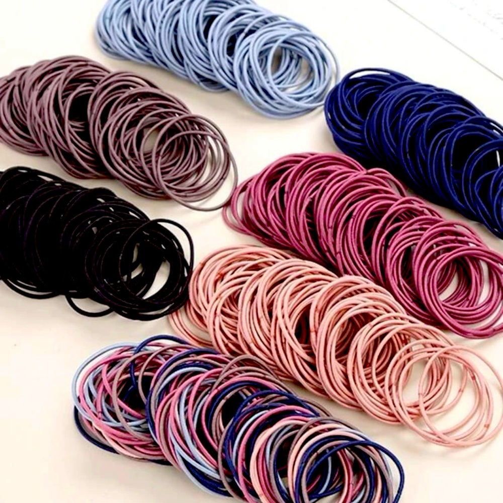 100pcs Elastic Rubber Girl Hair Ties Band Rope Ponytail Holder Fashion Scrunchie